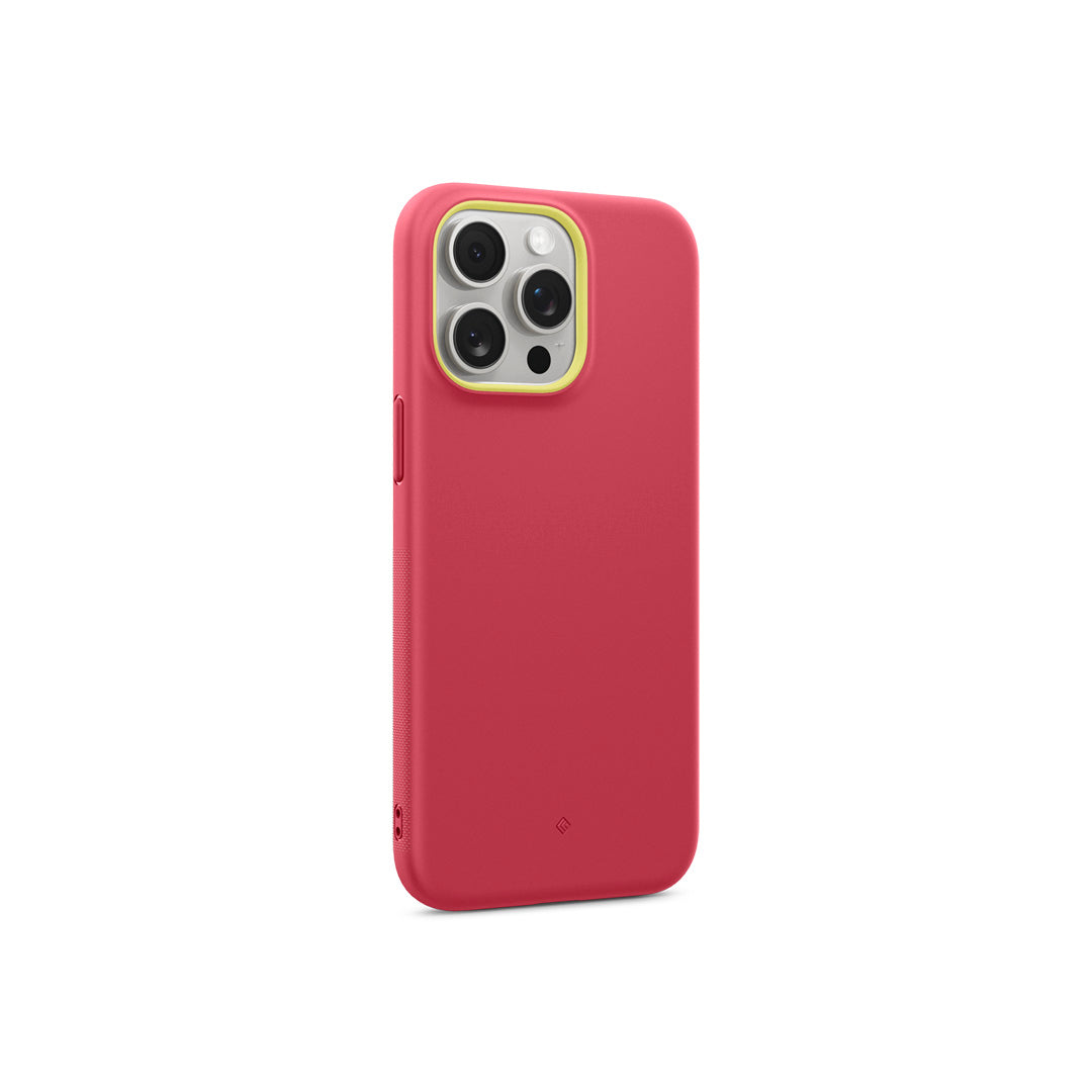 iPhone 15 Pro Case Nano Pop Mag in magenta lychee color showing the back