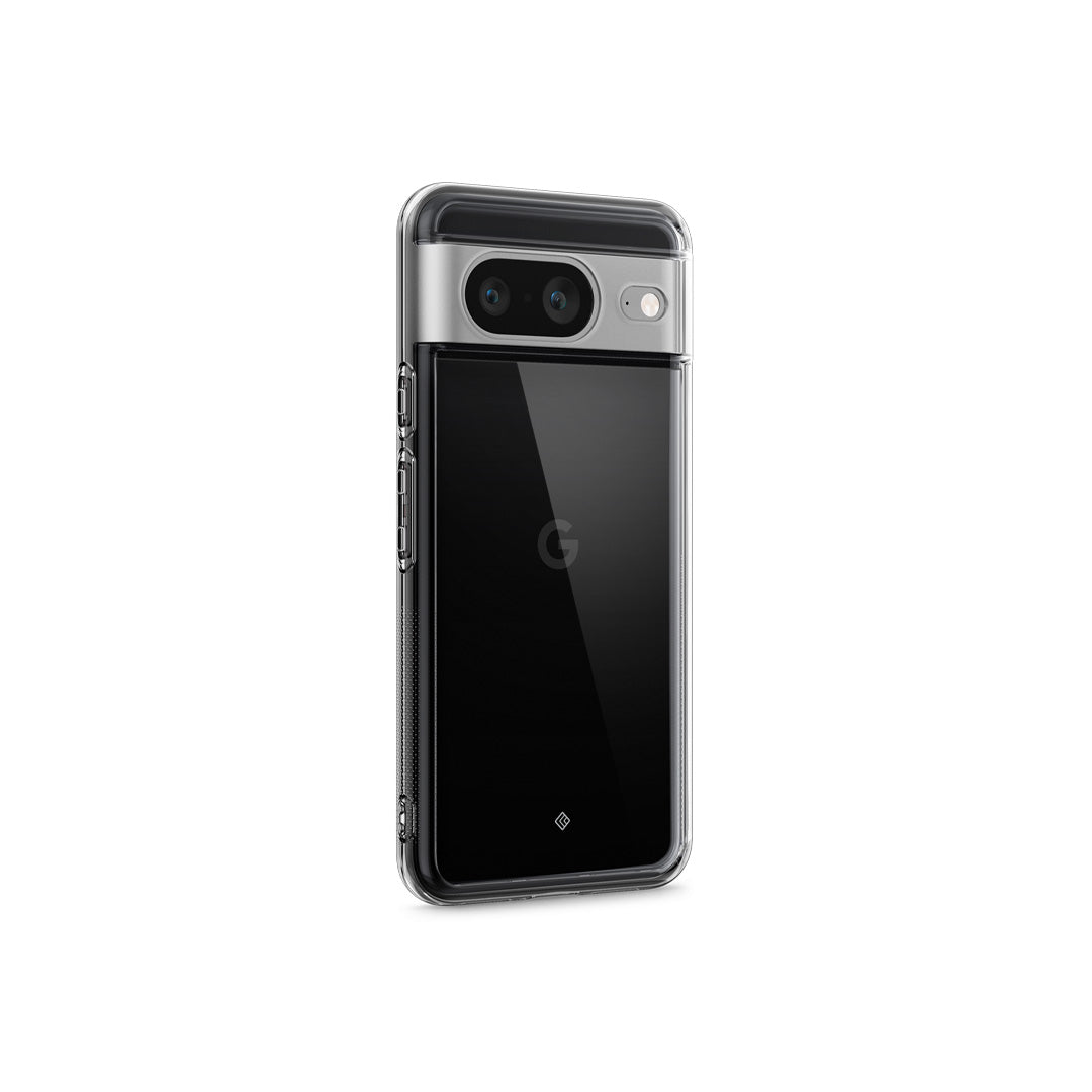 Pixel 8 Case Capella in crystal clear showing the back and partial side