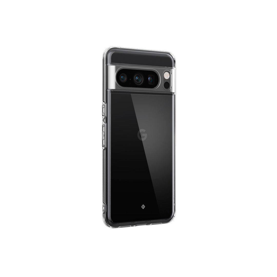 Pixel 8 Pro Case Capella in crystal clear showing the back and partial side