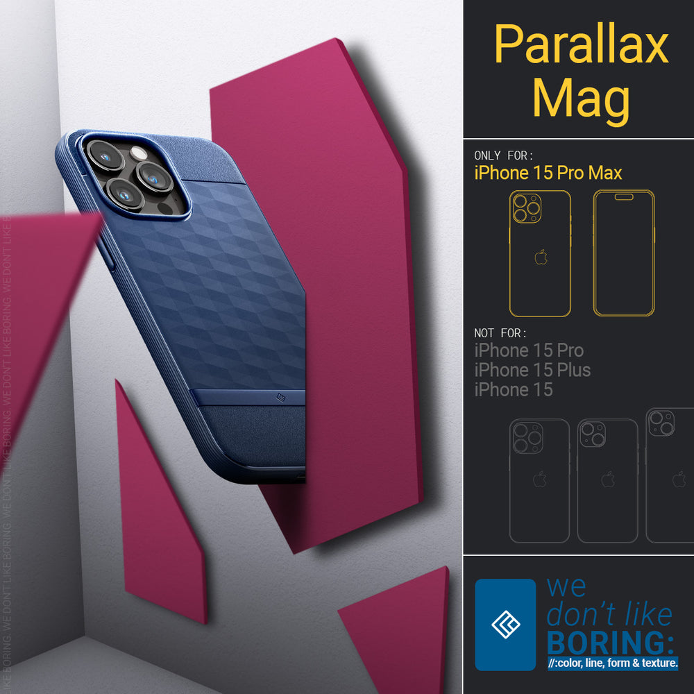 iPhone 15 Pro Max Case Parallax Mag - Trang web chính thức của Caseology.com - Màu xanh nửa đêm