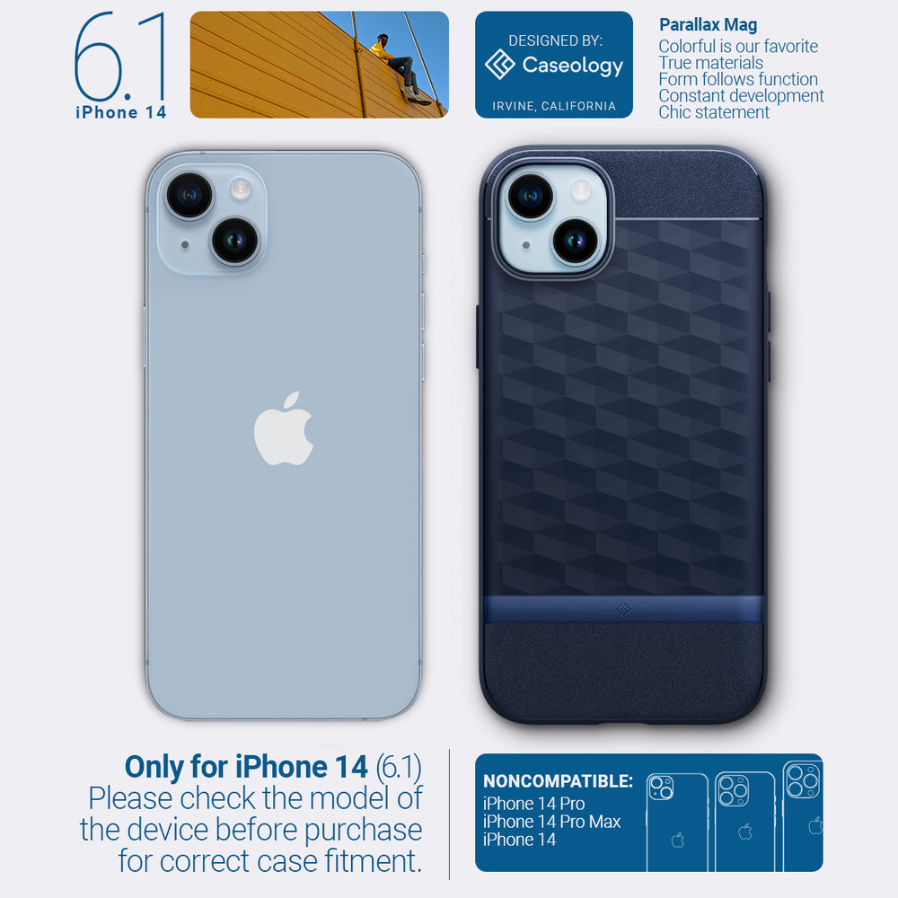 Caseology Parallax Mag Case Compatible with iPhone 14 - Midnight Blue