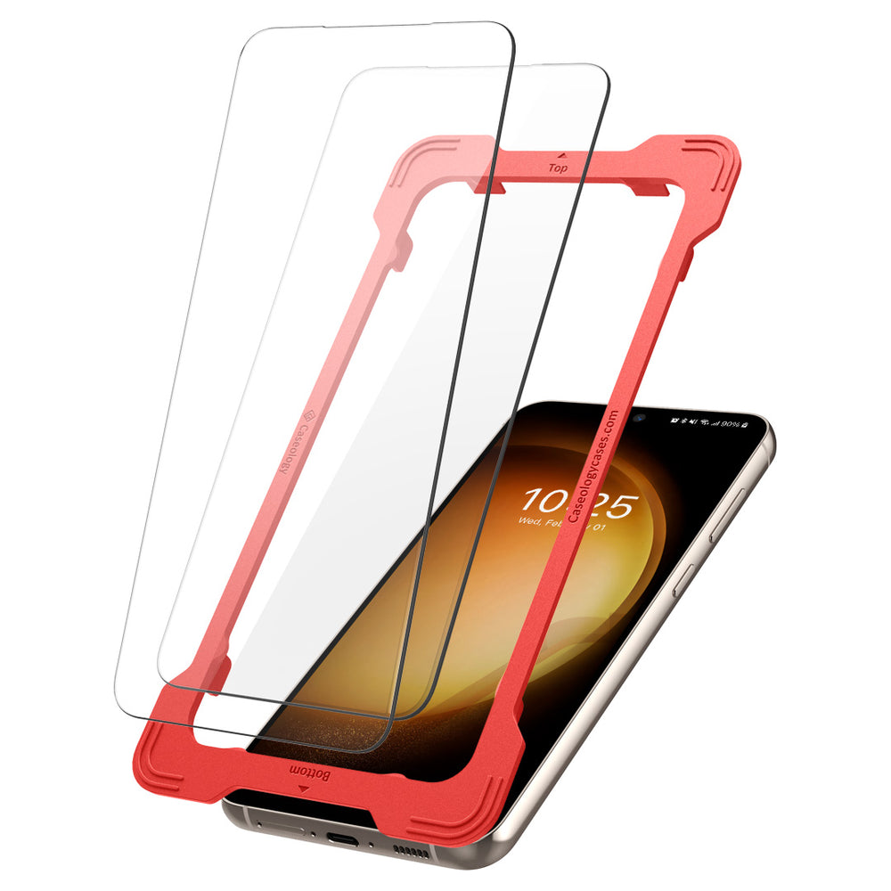 Galaxy S23 Screen Protector  Caseology [Snap Fit] 2-Pack Tempered Glass
